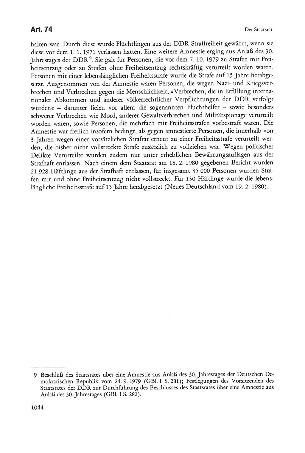 Die sozialistische Verfassung der Deutschen Demokratischen Republik (DDR), Kommentar 1982, Seite 1044 (Soz. Verf. DDR Komm. 1982, S. 1044)