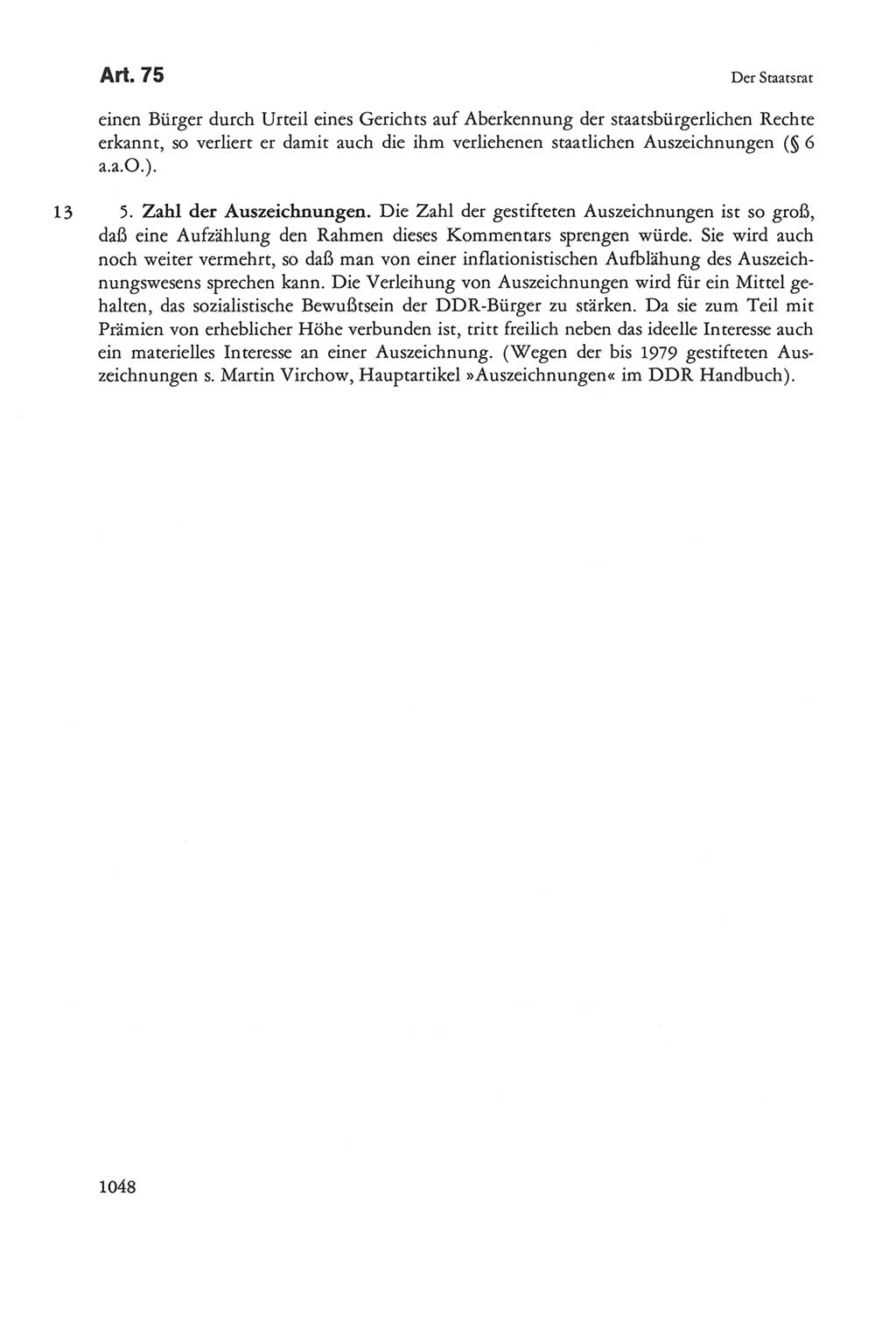 Die sozialistische Verfassung der Deutschen Demokratischen Republik (DDR), Kommentar 1982, Seite 1048 (Soz. Verf. DDR Komm. 1982, S. 1048)