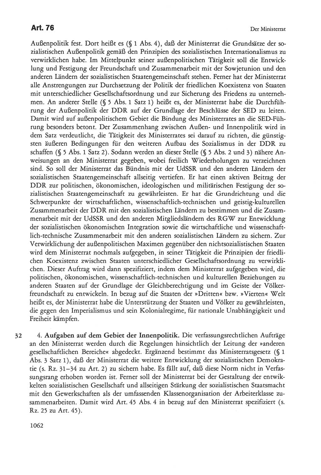 Die sozialistische Verfassung der Deutschen Demokratischen Republik (DDR), Kommentar 1982, Seite 1062 (Soz. Verf. DDR Komm. 1982, S. 1062)