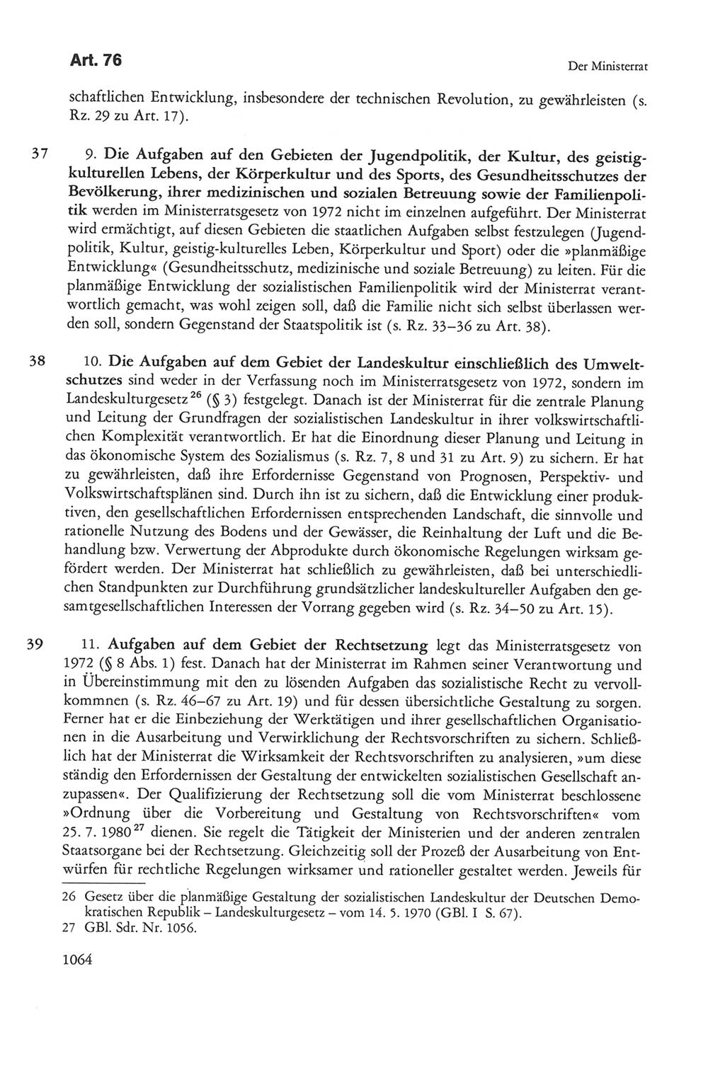 Die sozialistische Verfassung der Deutschen Demokratischen Republik (DDR), Kommentar 1982, Seite 1064 (Soz. Verf. DDR Komm. 1982, S. 1064)