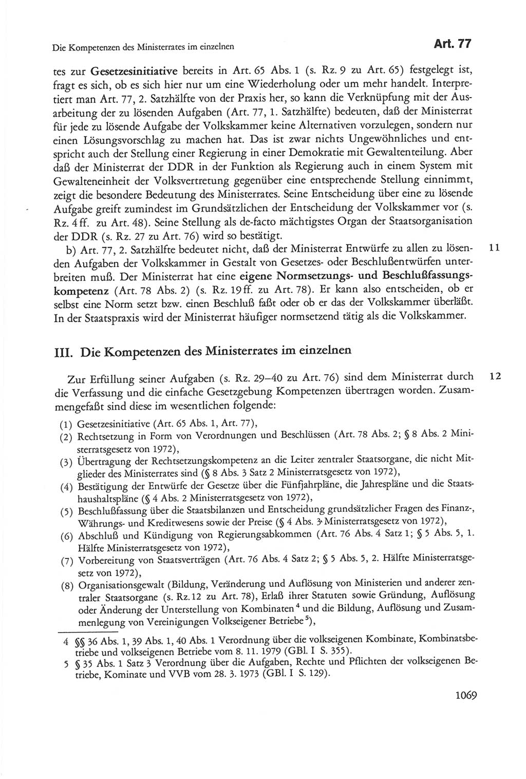 Die sozialistische Verfassung der Deutschen Demokratischen Republik (DDR), Kommentar 1982, Seite 1069 (Soz. Verf. DDR Komm. 1982, S. 1069)