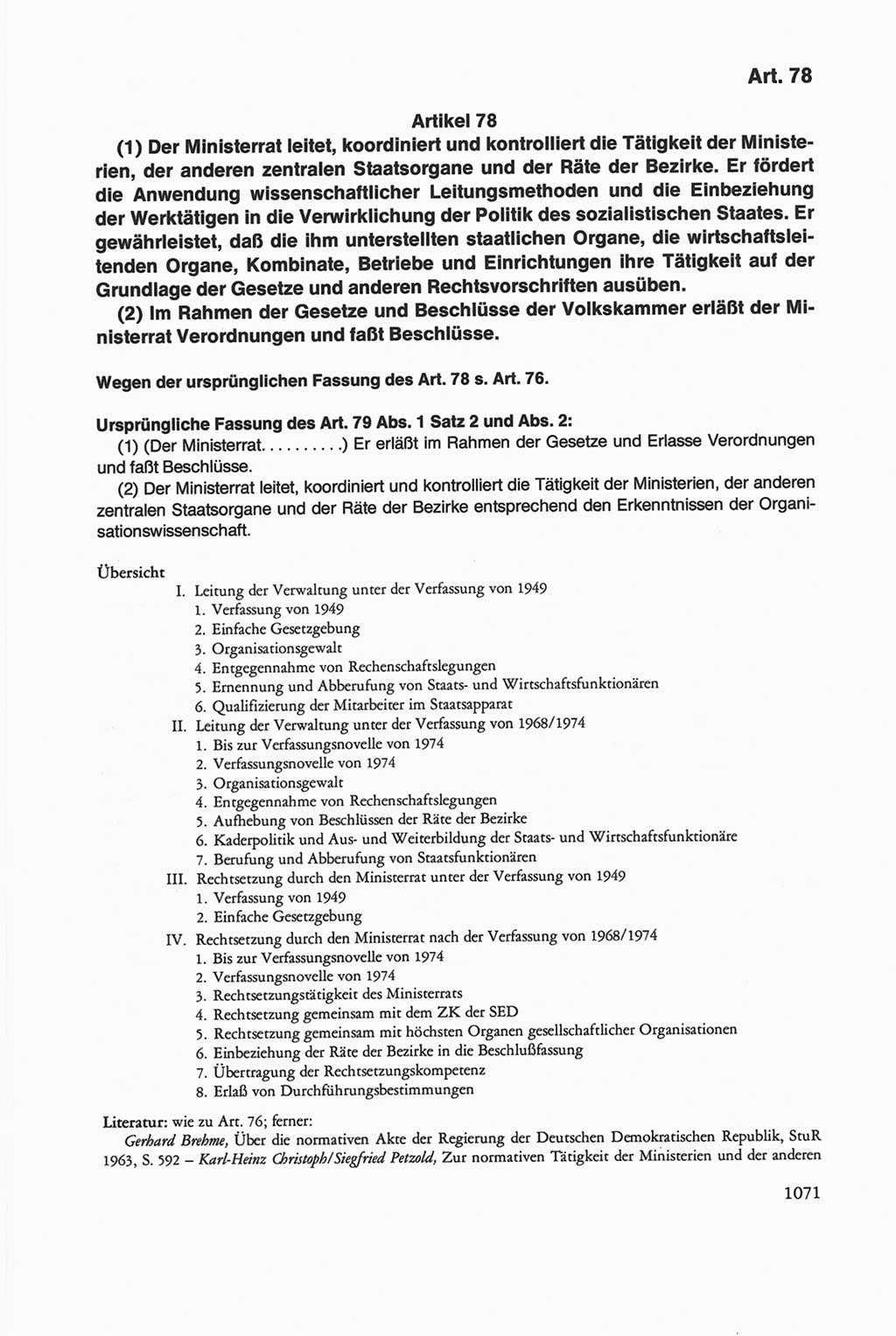 Die sozialistische Verfassung der Deutschen Demokratischen Republik (DDR), Kommentar 1982, Seite 1071 (Soz. Verf. DDR Komm. 1982, S. 1071)