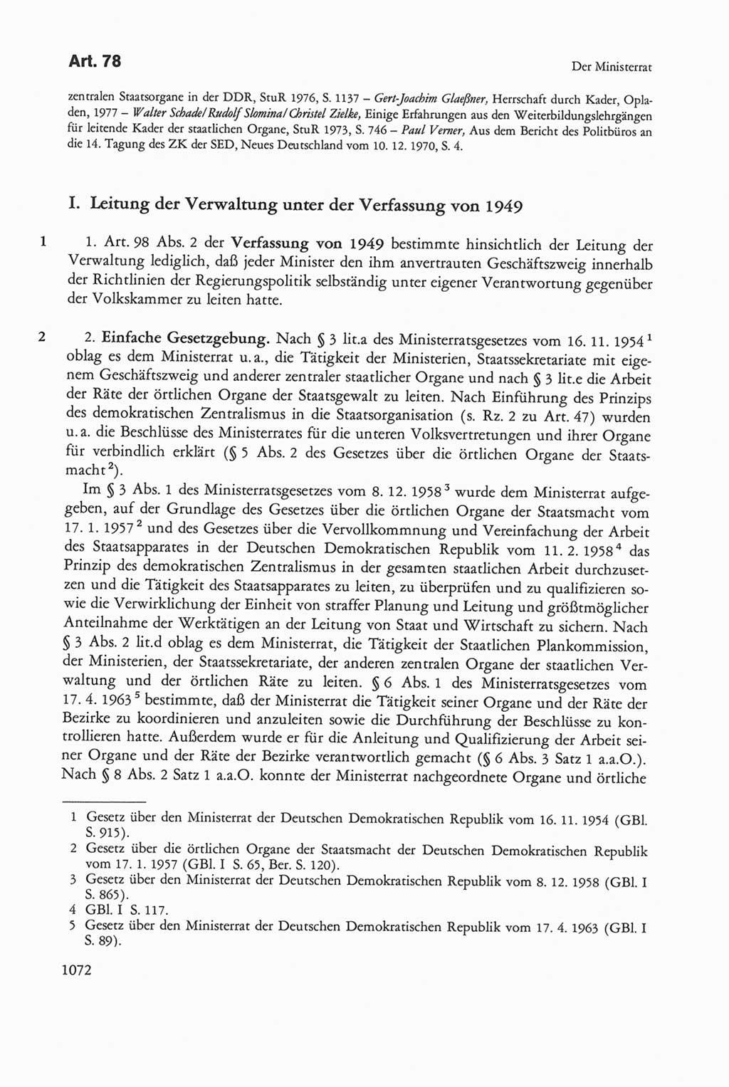 Die sozialistische Verfassung der Deutschen Demokratischen Republik (DDR), Kommentar 1982, Seite 1072 (Soz. Verf. DDR Komm. 1982, S. 1072)