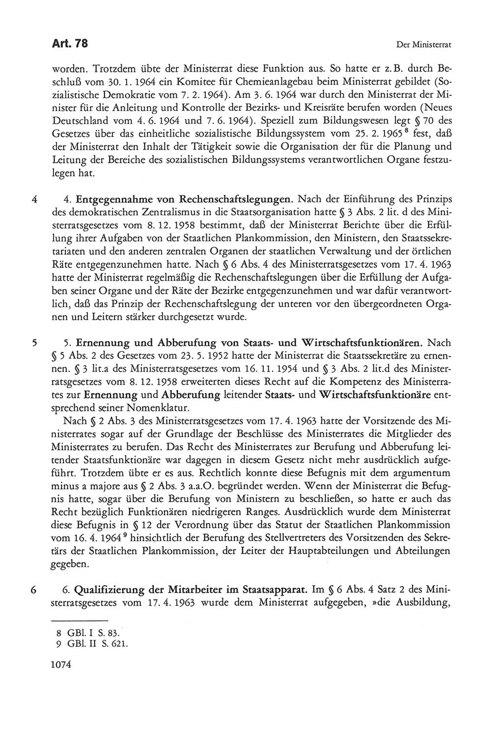 Die sozialistische Verfassung der Deutschen Demokratischen Republik (DDR), Kommentar 1982, Seite 1074 (Soz. Verf. DDR Komm. 1982, S. 1074)