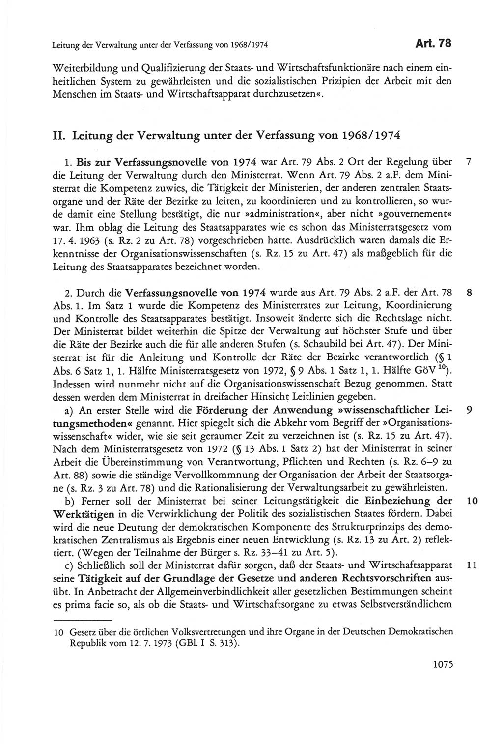 Die sozialistische Verfassung der Deutschen Demokratischen Republik (DDR), Kommentar 1982, Seite 1075 (Soz. Verf. DDR Komm. 1982, S. 1075)