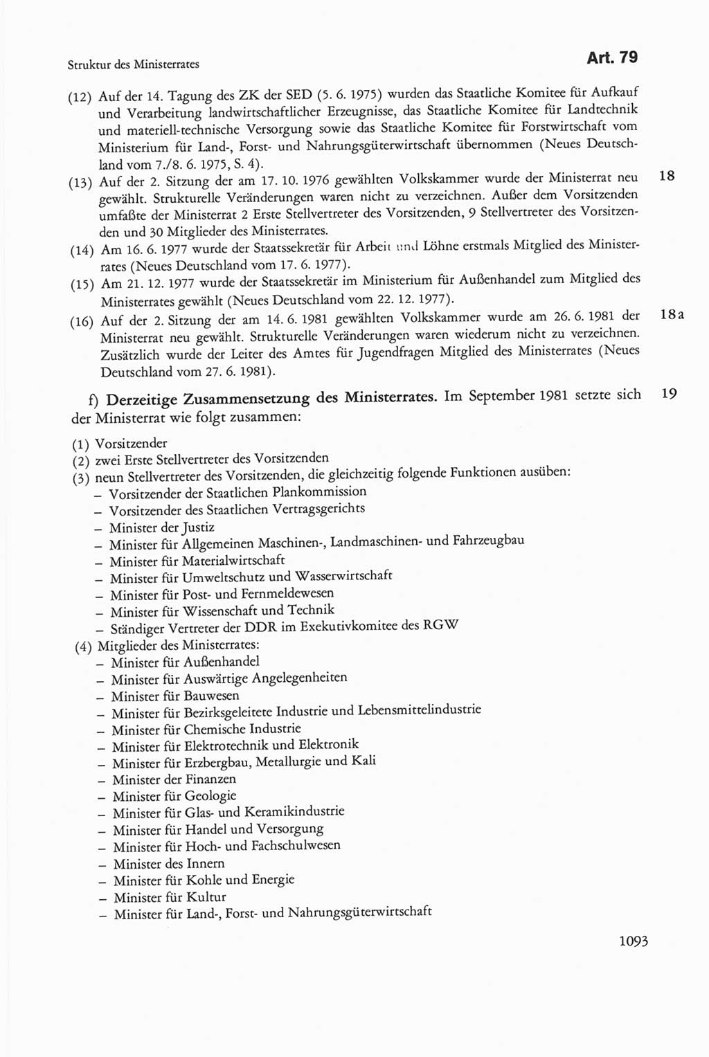 Die sozialistische Verfassung der Deutschen Demokratischen Republik (DDR), Kommentar 1982, Seite 1093 (Soz. Verf. DDR Komm. 1982, S. 1093)