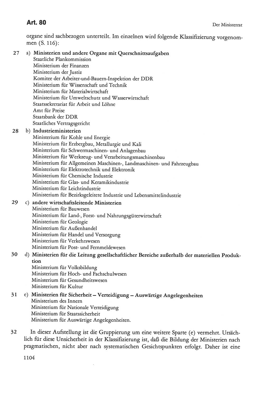 Die sozialistische Verfassung der Deutschen Demokratischen Republik (DDR), Kommentar 1982, Seite 1104 (Soz. Verf. DDR Komm. 1982, S. 1104)