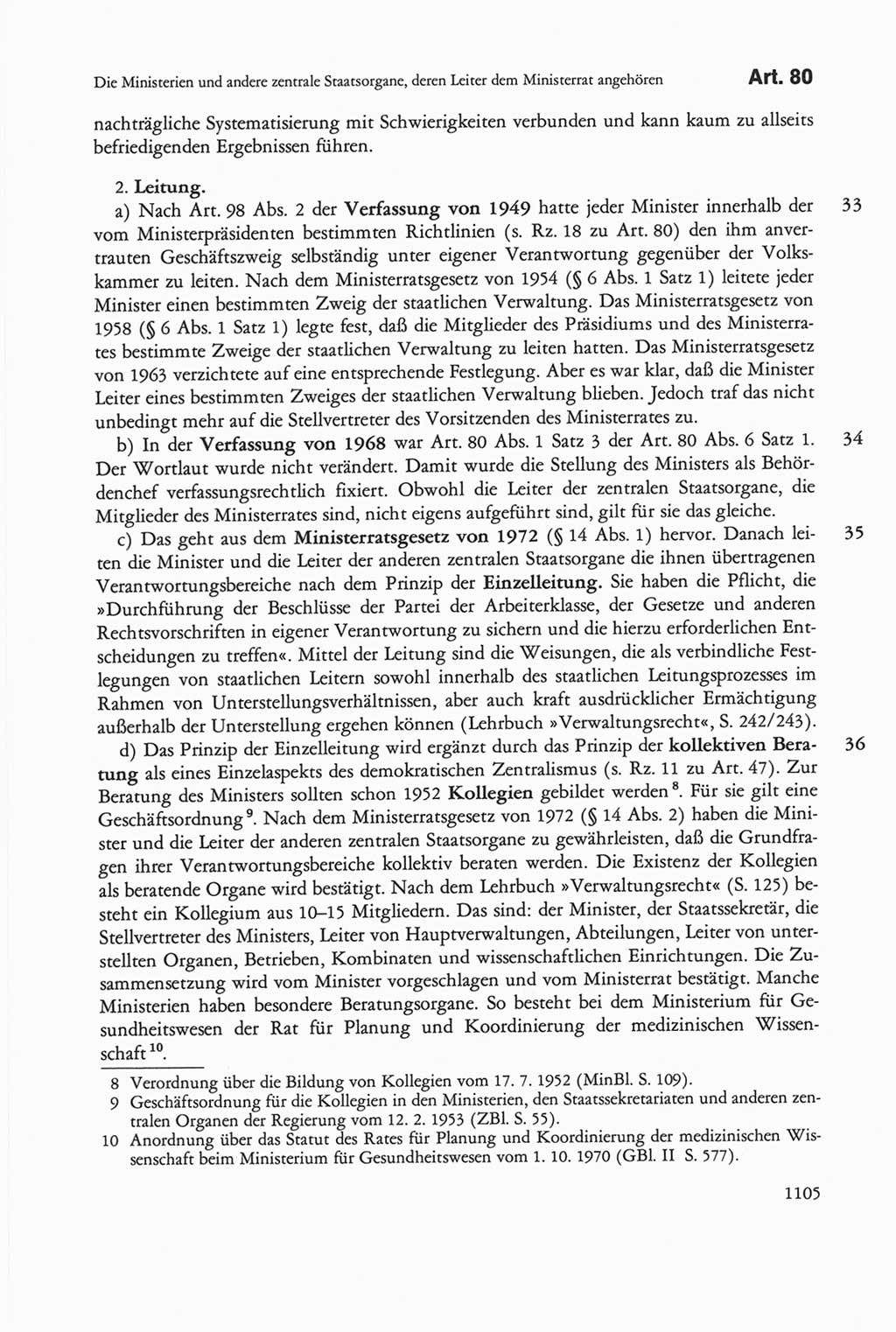Die sozialistische Verfassung der Deutschen Demokratischen Republik (DDR), Kommentar 1982, Seite 1105 (Soz. Verf. DDR Komm. 1982, S. 1105)