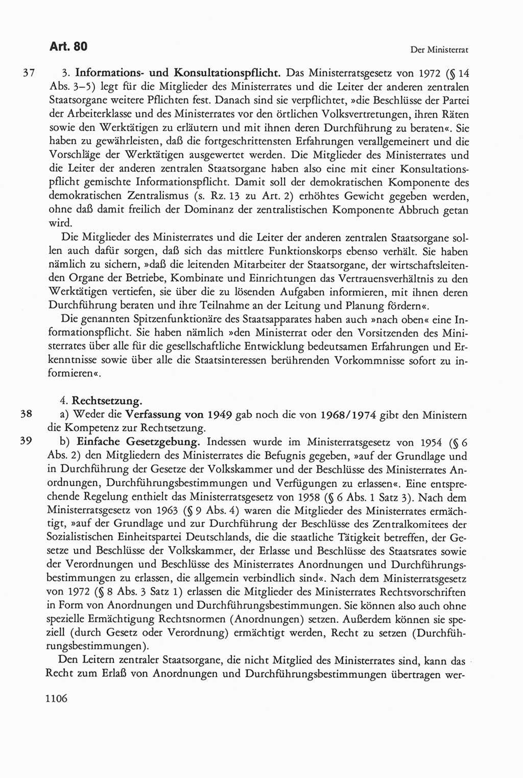 Die sozialistische Verfassung der Deutschen Demokratischen Republik (DDR), Kommentar 1982, Seite 1106 (Soz. Verf. DDR Komm. 1982, S. 1106)