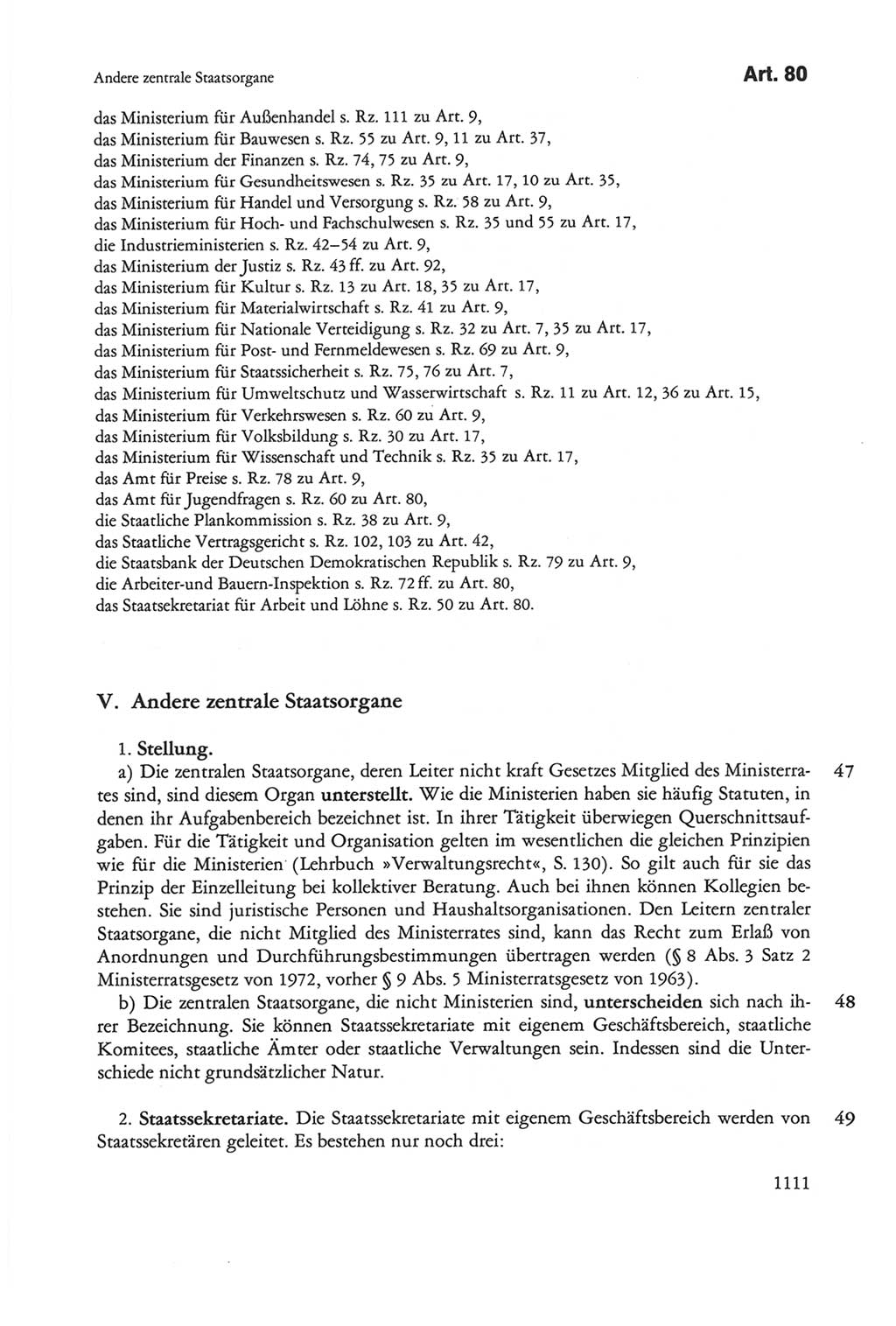 Die sozialistische Verfassung der Deutschen Demokratischen Republik (DDR), Kommentar 1982, Seite 1111 (Soz. Verf. DDR Komm. 1982, S. 1111)