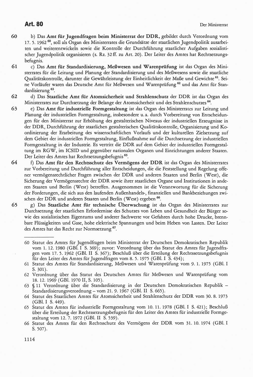 Die sozialistische Verfassung der Deutschen Demokratischen Republik (DDR), Kommentar 1982, Seite 1114 (Soz. Verf. DDR Komm. 1982, S. 1114)