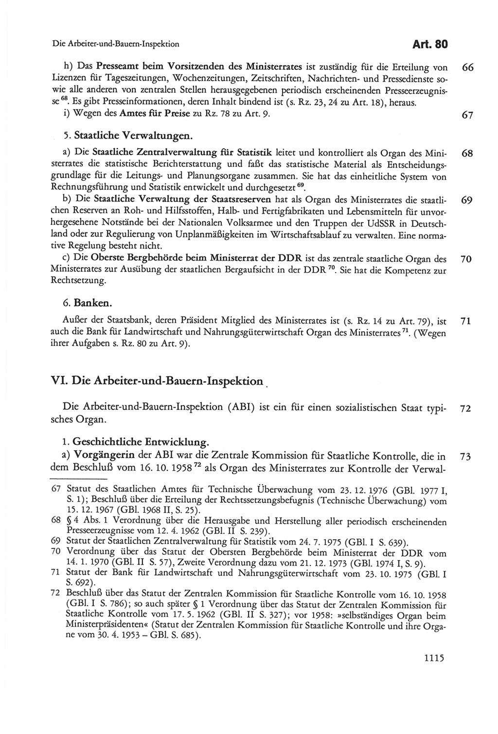 Die sozialistische Verfassung der Deutschen Demokratischen Republik (DDR), Kommentar 1982, Seite 1115 (Soz. Verf. DDR Komm. 1982, S. 1115)