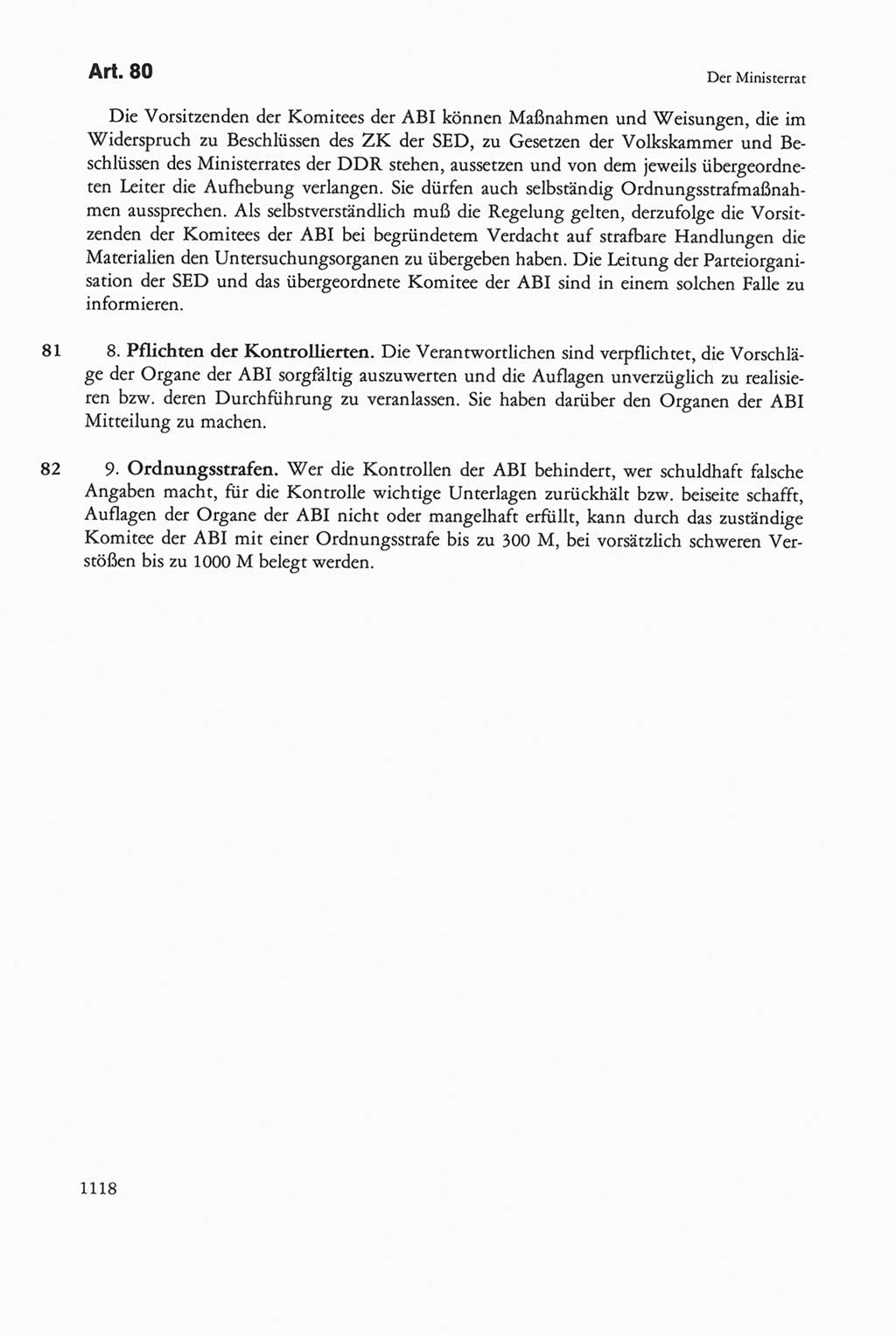 Die sozialistische Verfassung der Deutschen Demokratischen Republik (DDR), Kommentar 1982, Seite 1118 (Soz. Verf. DDR Komm. 1982, S. 1118)