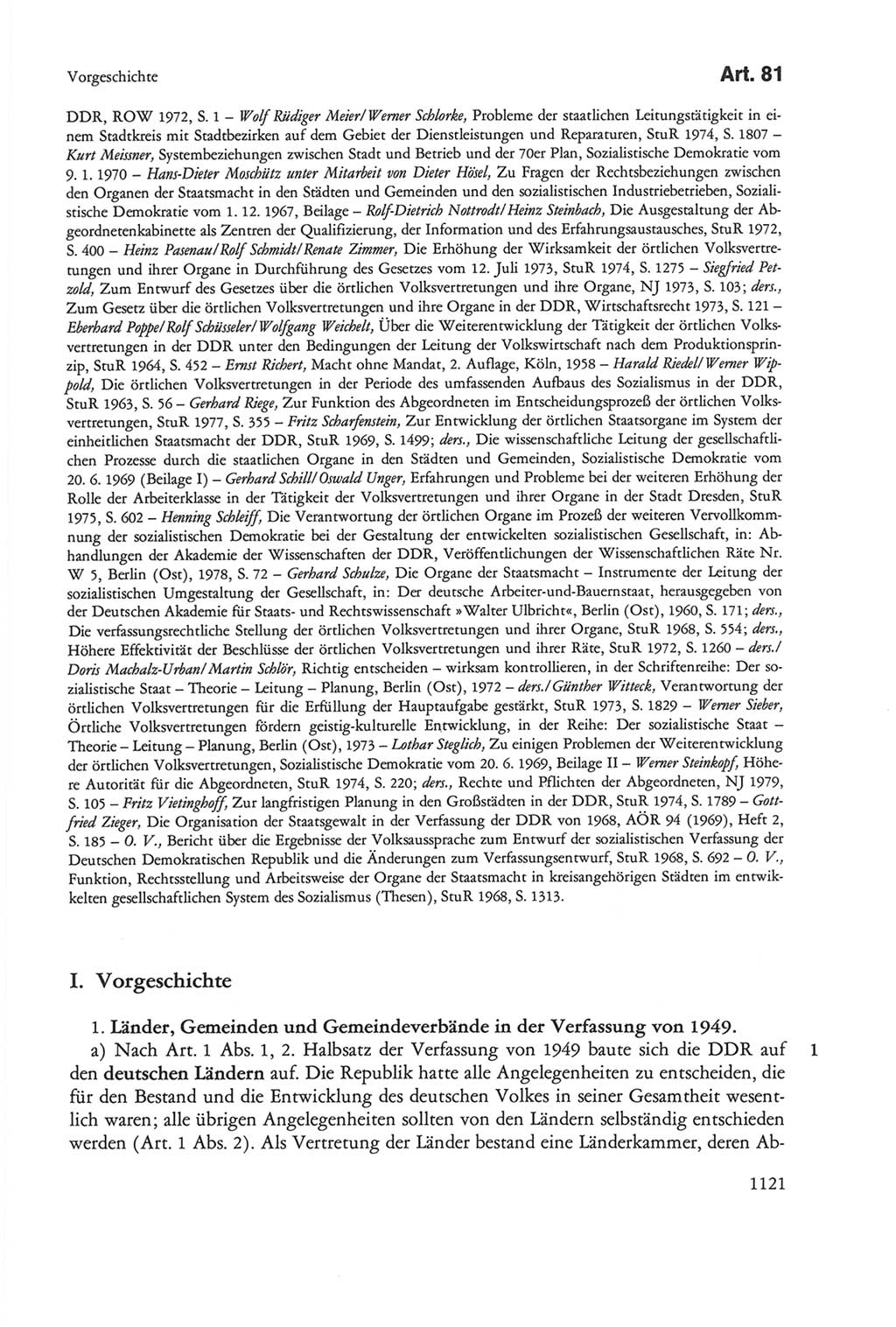 Die sozialistische Verfassung der Deutschen Demokratischen Republik (DDR), Kommentar 1982, Seite 1121 (Soz. Verf. DDR Komm. 1982, S. 1121)