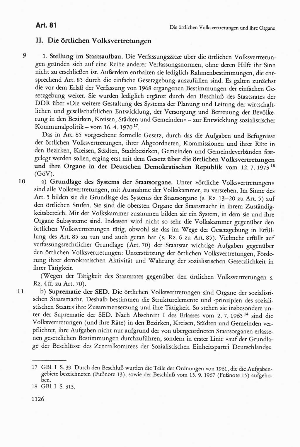 Die sozialistische Verfassung der Deutschen Demokratischen Republik (DDR), Kommentar 1982, Seite 1126 (Soz. Verf. DDR Komm. 1982, S. 1126)