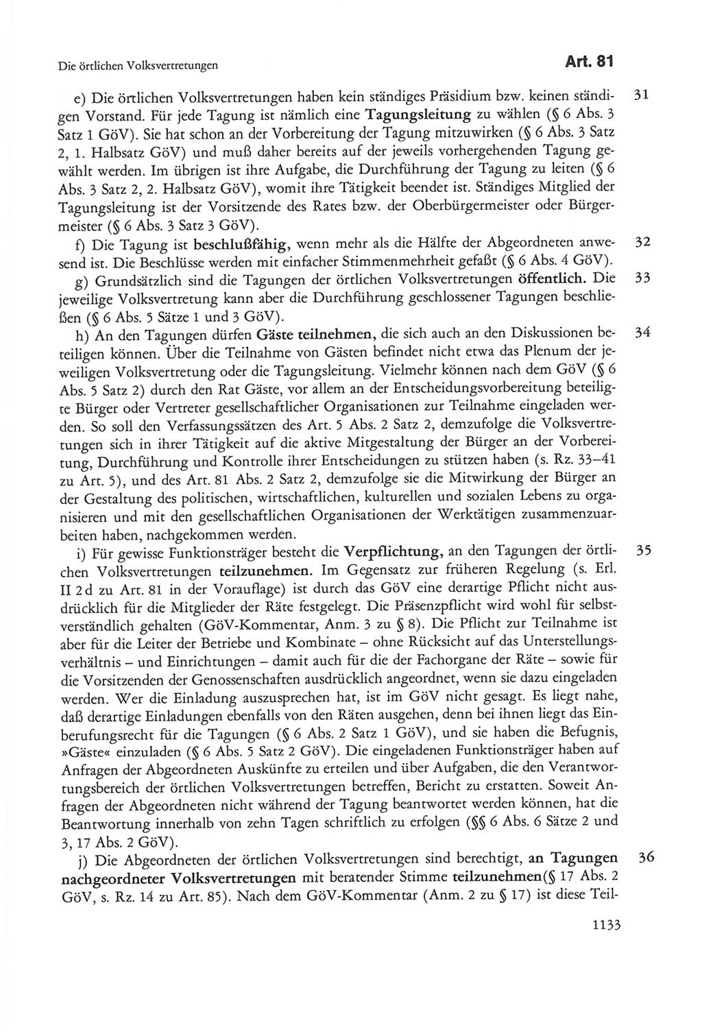 Die sozialistische Verfassung der Deutschen Demokratischen Republik (DDR), Kommentar 1982, Seite 1133 (Soz. Verf. DDR Komm. 1982, S. 1133)