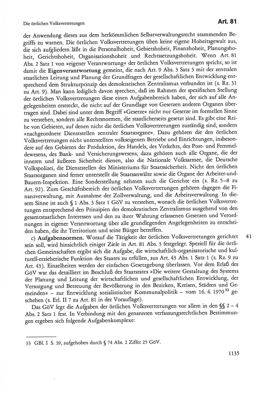 Die sozialistische Verfassung der Deutschen Demokratischen Republik (DDR), Kommentar 1982, Seite 1135 (Soz. Verf. DDR Komm. 1982, S. 1135)