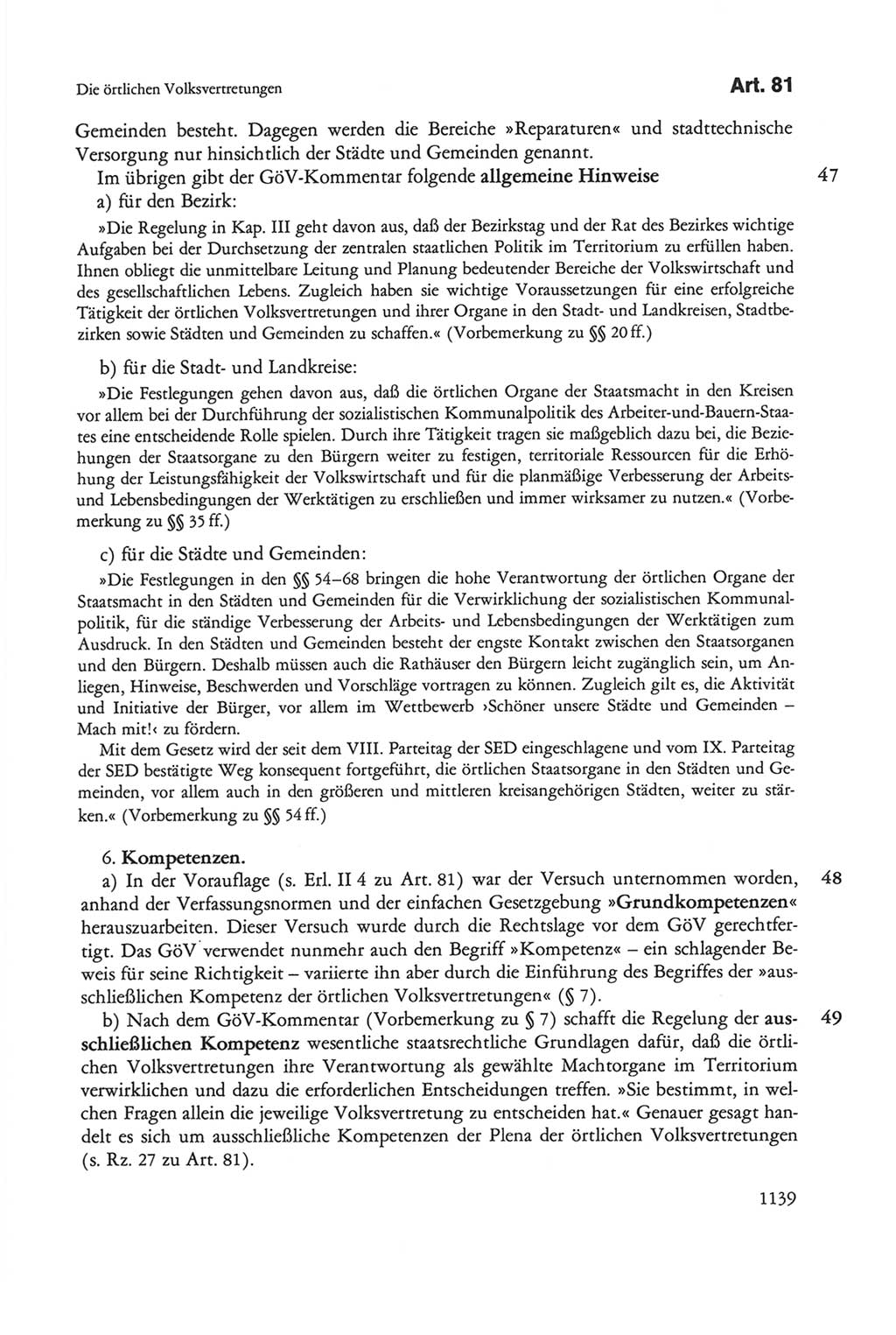 Die sozialistische Verfassung der Deutschen Demokratischen Republik (DDR), Kommentar 1982, Seite 1139 (Soz. Verf. DDR Komm. 1982, S. 1139)