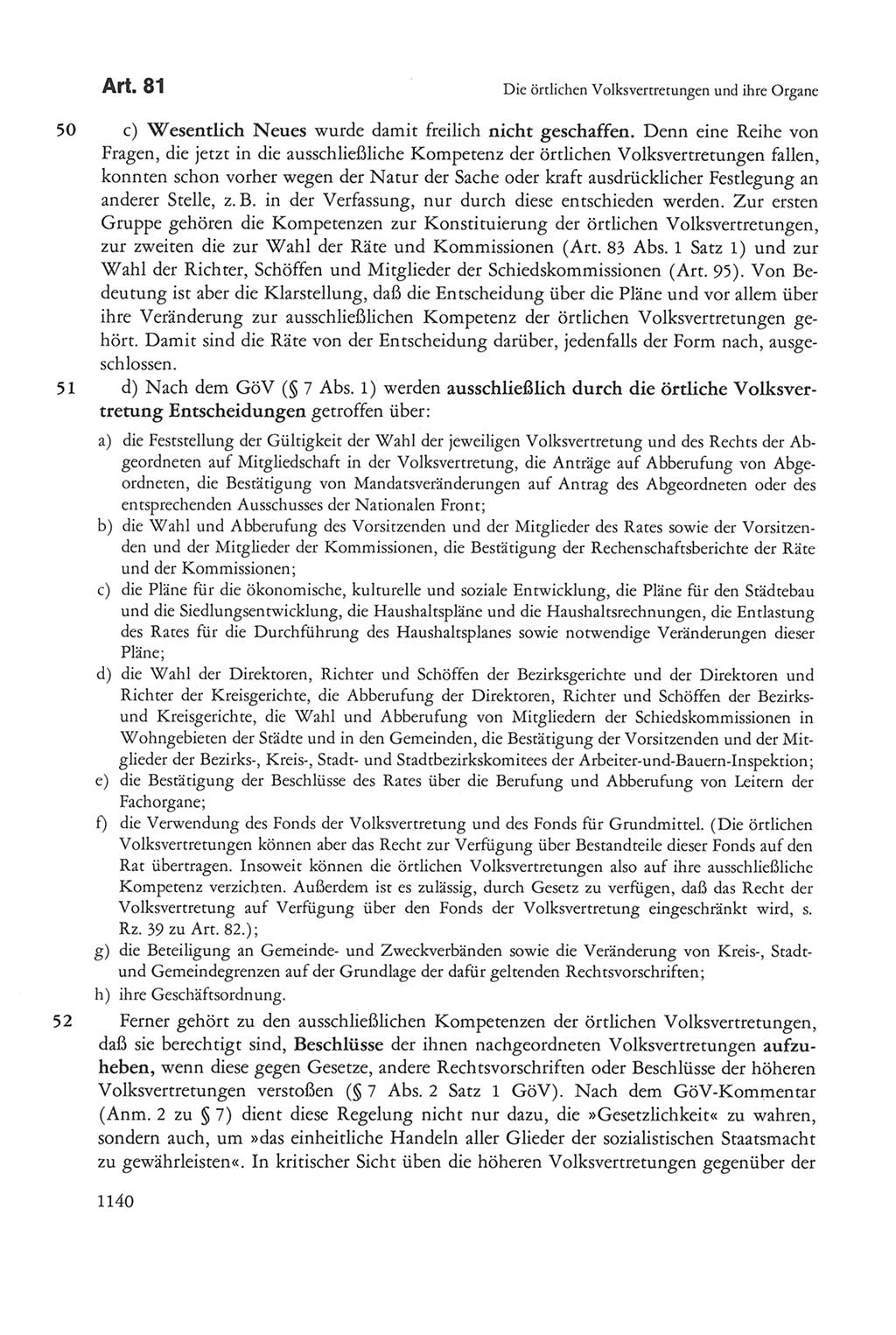 Die sozialistische Verfassung der Deutschen Demokratischen Republik (DDR), Kommentar 1982, Seite 1140 (Soz. Verf. DDR Komm. 1982, S. 1140)