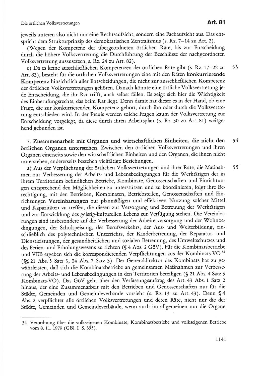 Die sozialistische Verfassung der Deutschen Demokratischen Republik (DDR), Kommentar 1982, Seite 1141 (Soz. Verf. DDR Komm. 1982, S. 1141)