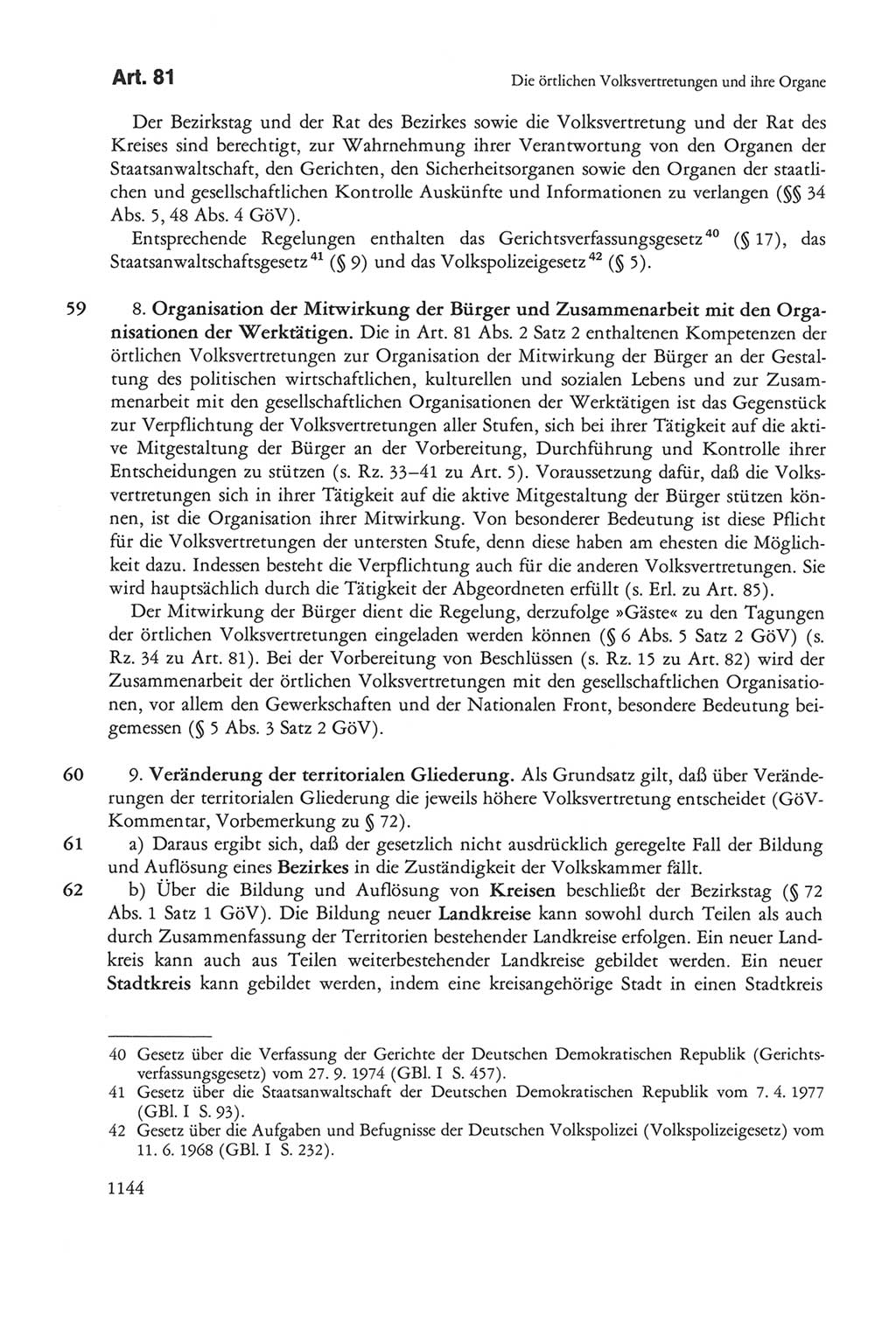 Die sozialistische Verfassung der Deutschen Demokratischen Republik (DDR), Kommentar 1982, Seite 1144 (Soz. Verf. DDR Komm. 1982, S. 1144)
