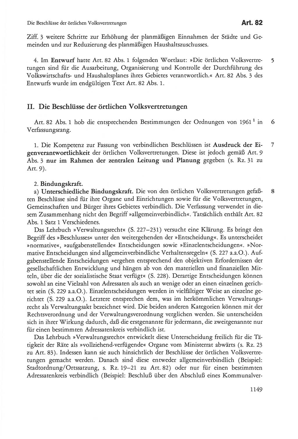 Die sozialistische Verfassung der Deutschen Demokratischen Republik (DDR), Kommentar 1982, Seite 1149 (Soz. Verf. DDR Komm. 1982, S. 1149)