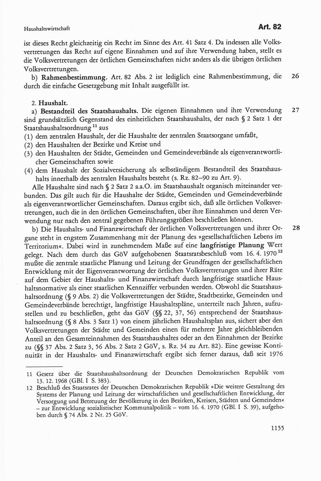 Die sozialistische Verfassung der Deutschen Demokratischen Republik (DDR), Kommentar 1982, Seite 1155 (Soz. Verf. DDR Komm. 1982, S. 1155)