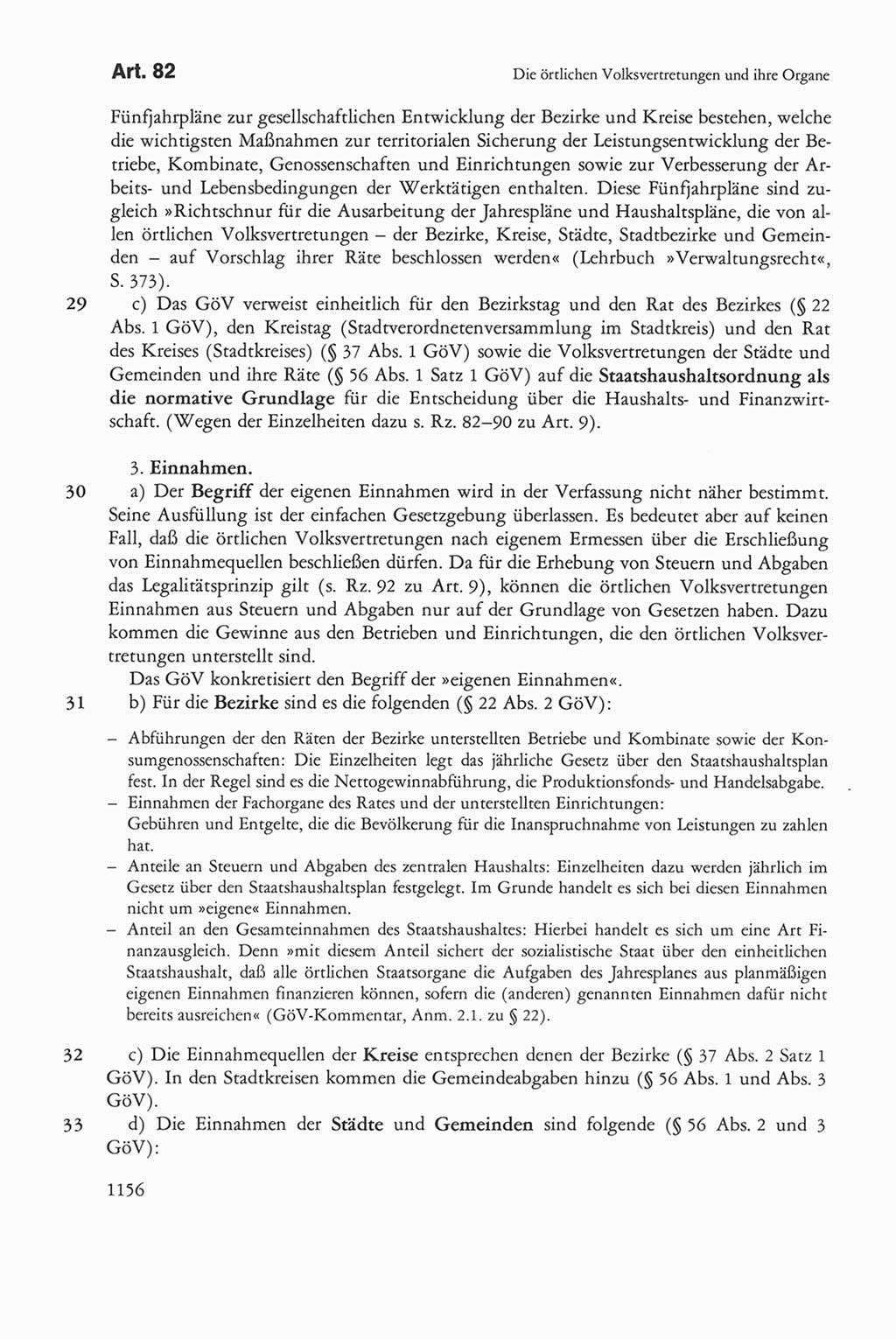 Die sozialistische Verfassung der Deutschen Demokratischen Republik (DDR), Kommentar 1982, Seite 1156 (Soz. Verf. DDR Komm. 1982, S. 1156)