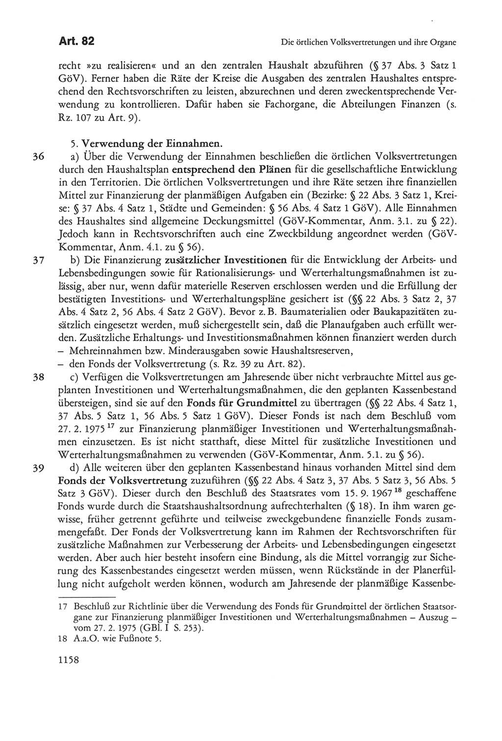 Die sozialistische Verfassung der Deutschen Demokratischen Republik (DDR), Kommentar 1982, Seite 1158 (Soz. Verf. DDR Komm. 1982, S. 1158)