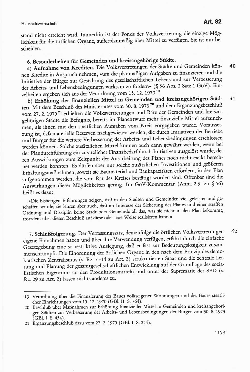 Die sozialistische Verfassung der Deutschen Demokratischen Republik (DDR), Kommentar 1982, Seite 1159 (Soz. Verf. DDR Komm. 1982, S. 1159)