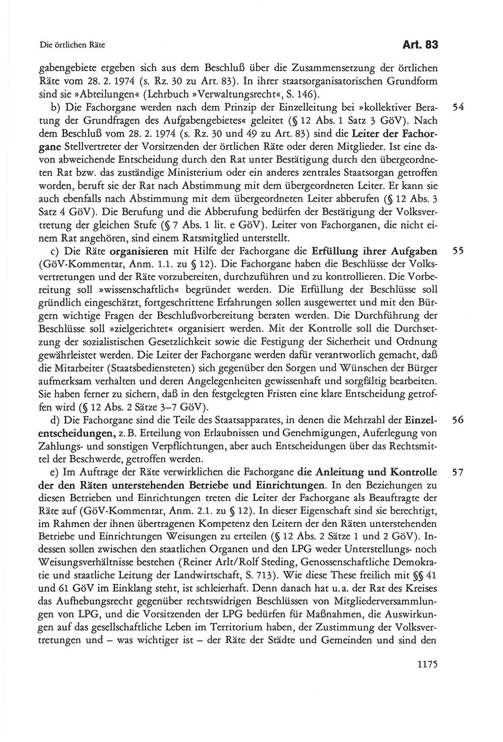 Die sozialistische Verfassung der Deutschen Demokratischen Republik (DDR), Kommentar 1982, Seite 1175 (Soz. Verf. DDR Komm. 1982, S. 1175)