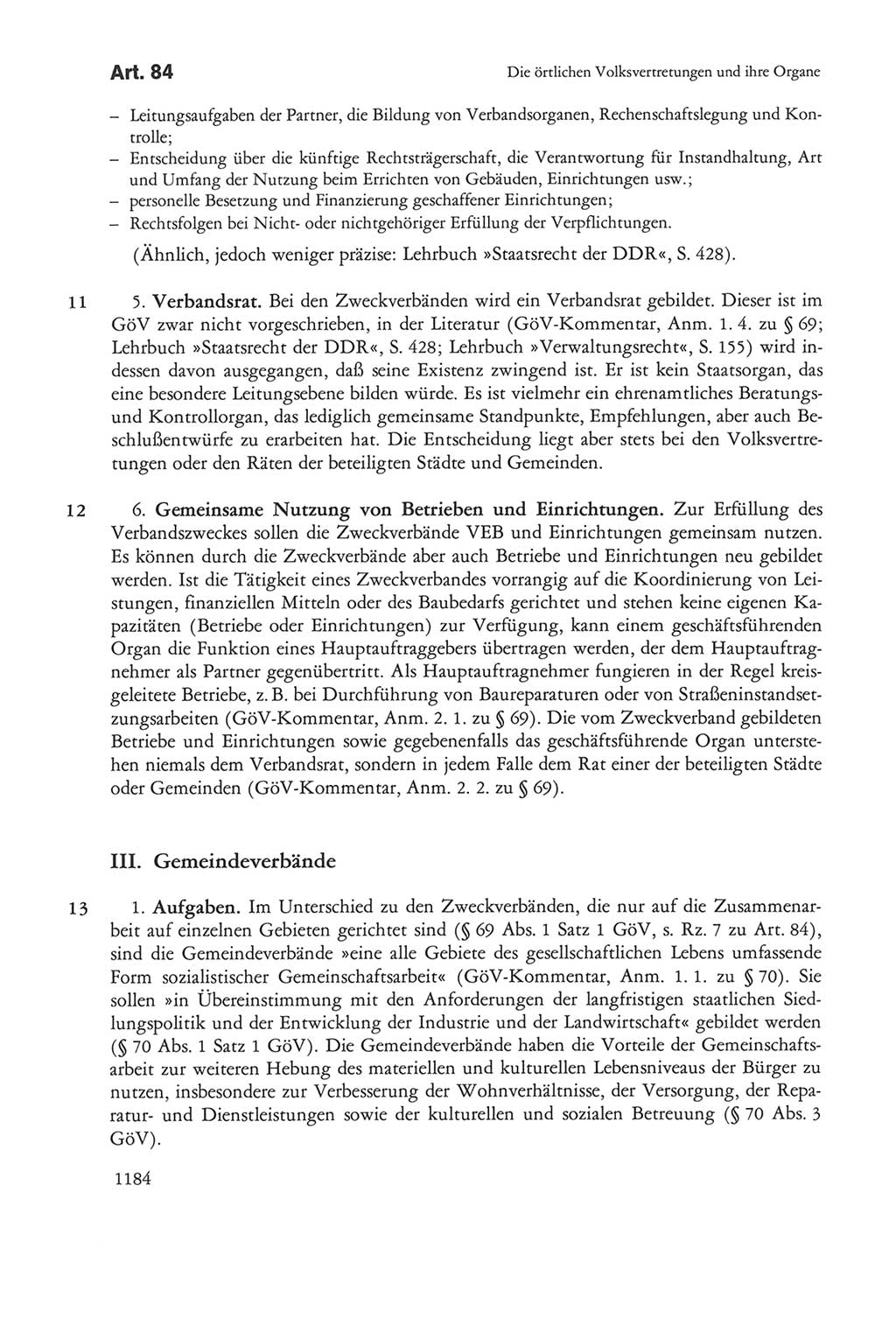 Die sozialistische Verfassung der Deutschen Demokratischen Republik (DDR), Kommentar 1982, Seite 1184 (Soz. Verf. DDR Komm. 1982, S. 1184)