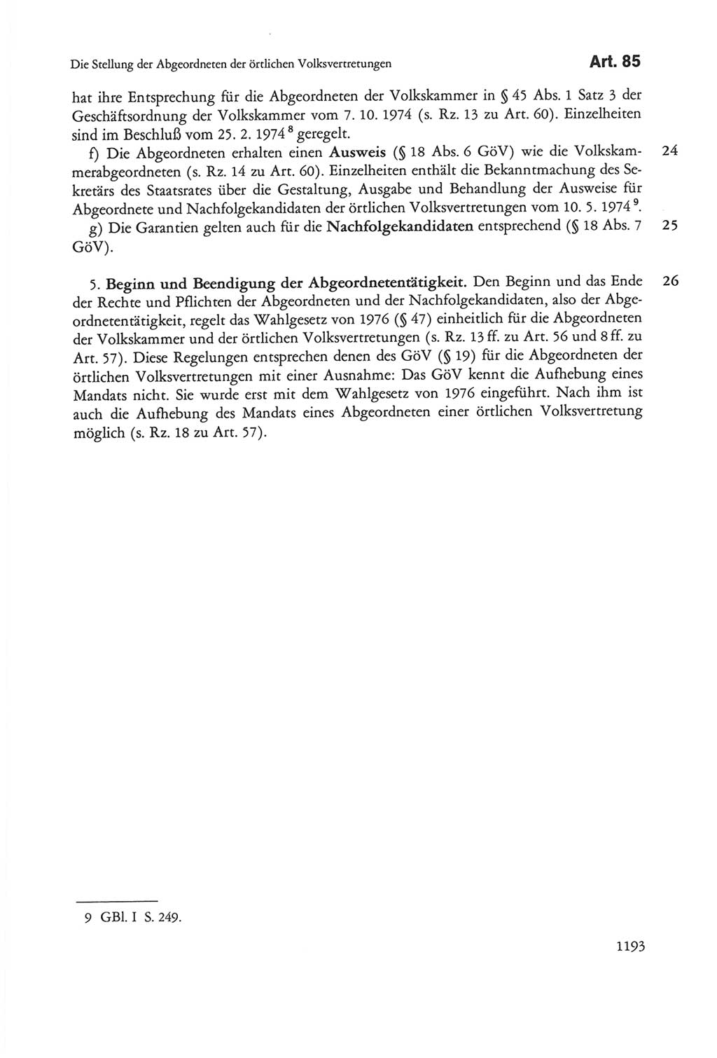 Die sozialistische Verfassung der Deutschen Demokratischen Republik (DDR), Kommentar 1982, Seite 1193 (Soz. Verf. DDR Komm. 1982, S. 1193)