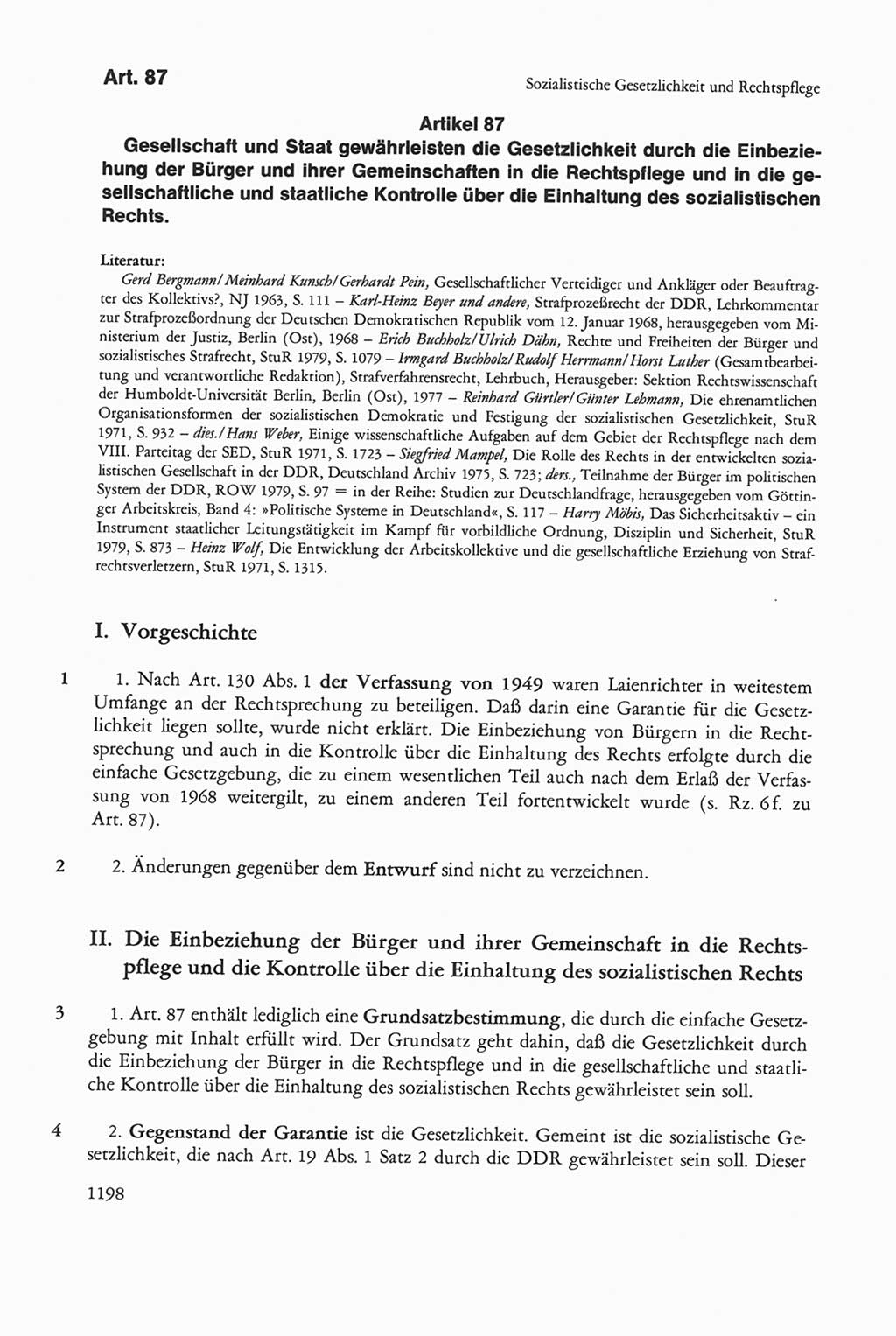 Die sozialistische Verfassung der Deutschen Demokratischen Republik (DDR), Kommentar 1982, Seite 1198 (Soz. Verf. DDR Komm. 1982, S. 1198)