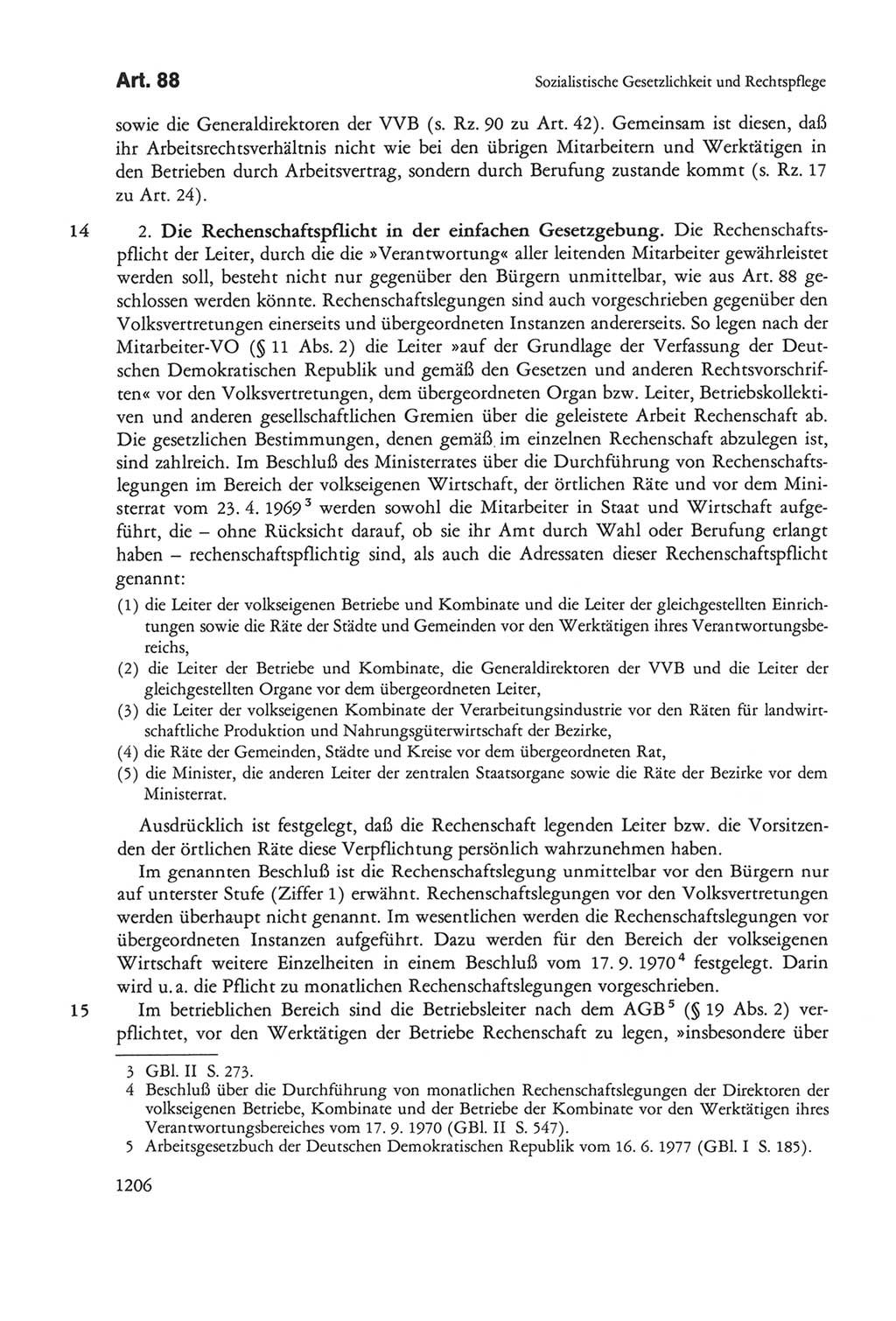 Die sozialistische Verfassung der Deutschen Demokratischen Republik (DDR), Kommentar 1982, Seite 1206 (Soz. Verf. DDR Komm. 1982, S. 1206)