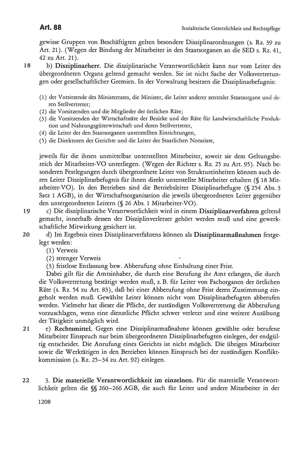 Die sozialistische Verfassung der Deutschen Demokratischen Republik (DDR), Kommentar 1982, Seite 1208 (Soz. Verf. DDR Komm. 1982, S. 1208)