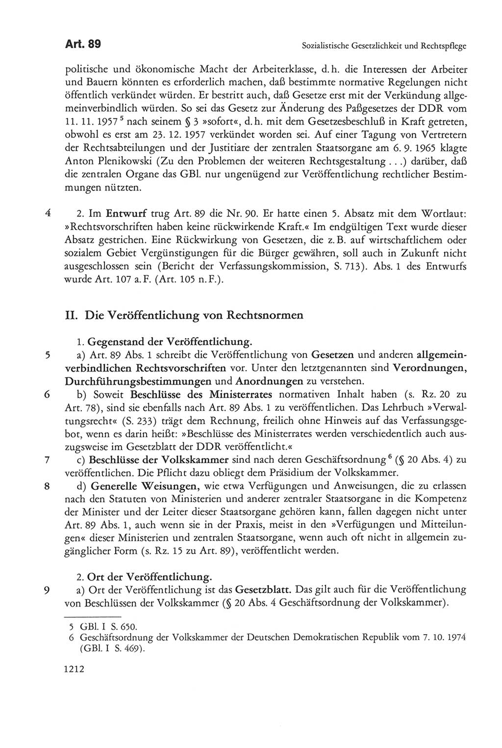 Die sozialistische Verfassung der Deutschen Demokratischen Republik (DDR), Kommentar 1982, Seite 1212 (Soz. Verf. DDR Komm. 1982, S. 1212)