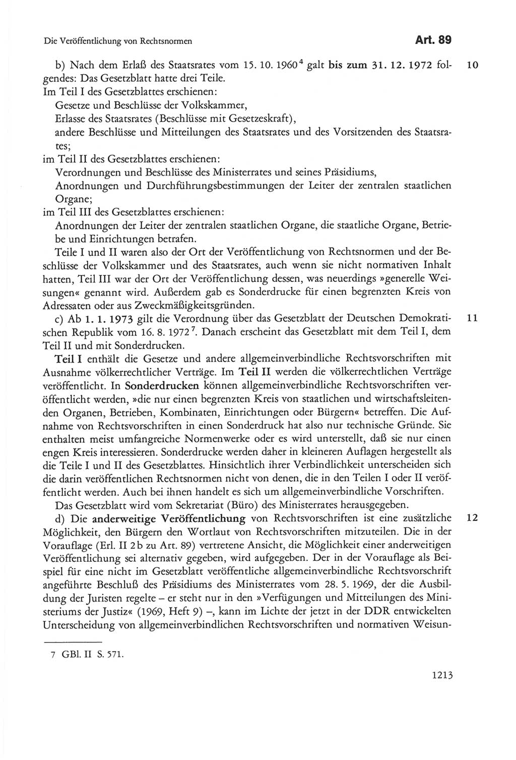 Die sozialistische Verfassung der Deutschen Demokratischen Republik (DDR), Kommentar 1982, Seite 1213 (Soz. Verf. DDR Komm. 1982, S. 1213)