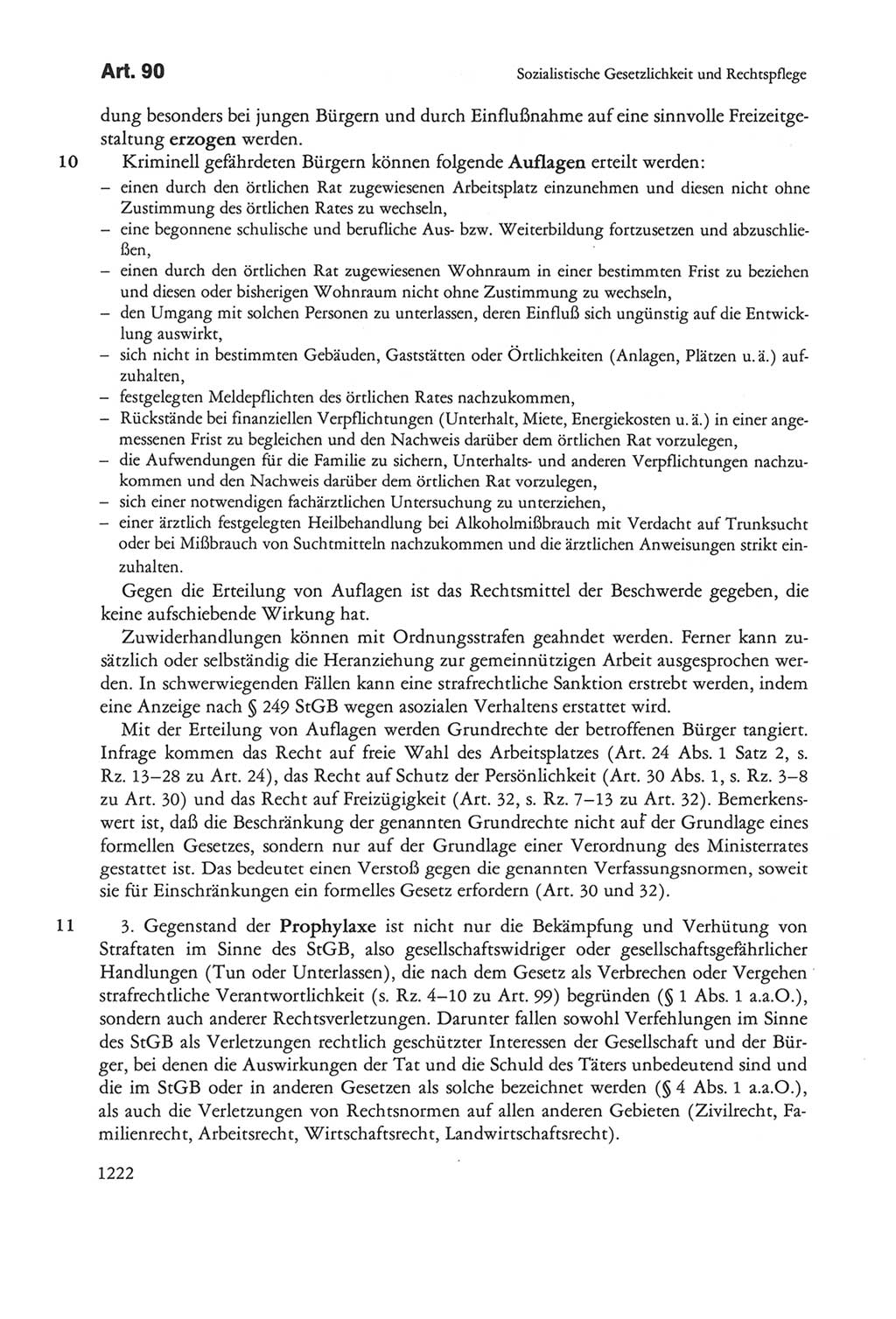Die sozialistische Verfassung der Deutschen Demokratischen Republik (DDR), Kommentar 1982, Seite 1222 (Soz. Verf. DDR Komm. 1982, S. 1222)