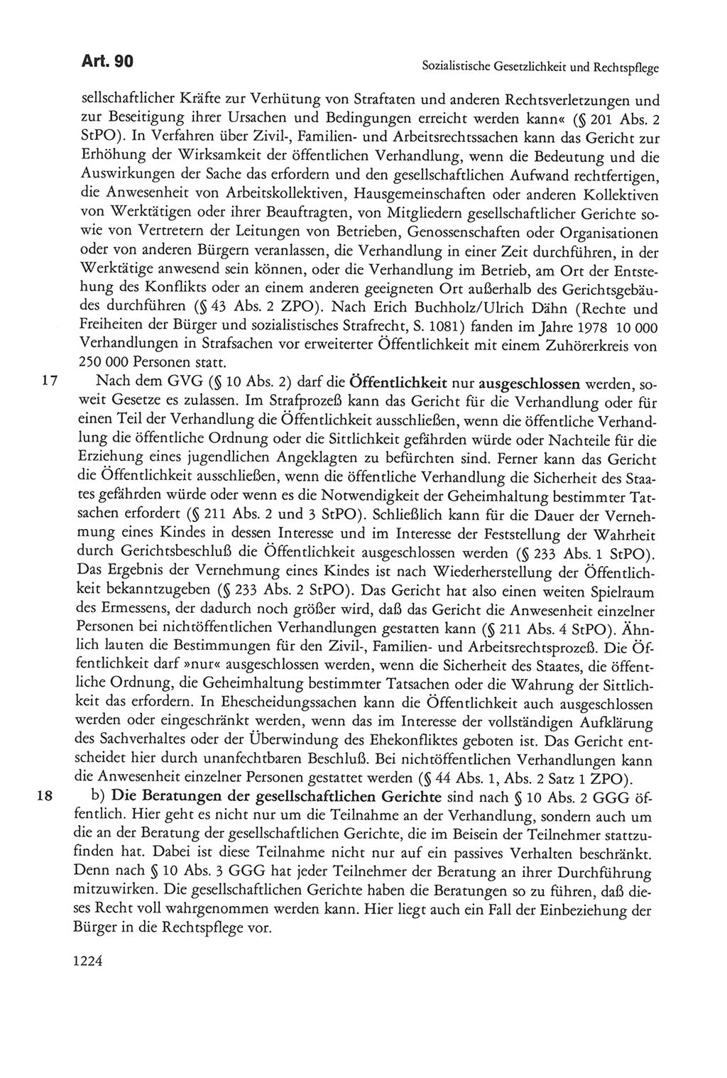 Die sozialistische Verfassung der Deutschen Demokratischen Republik (DDR), Kommentar 1982, Seite 1224 (Soz. Verf. DDR Komm. 1982, S. 1224)
