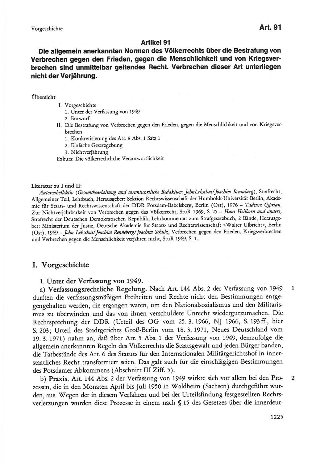 Die sozialistische Verfassung der Deutschen Demokratischen Republik (DDR), Kommentar 1982, Seite 1225 (Soz. Verf. DDR Komm. 1982, S. 1225)