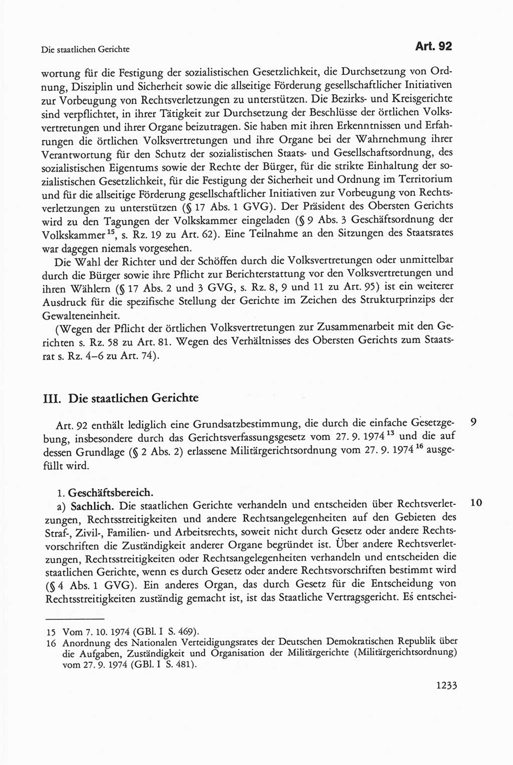 Die sozialistische Verfassung der Deutschen Demokratischen Republik (DDR), Kommentar 1982, Seite 1233 (Soz. Verf. DDR Komm. 1982, S. 1233)