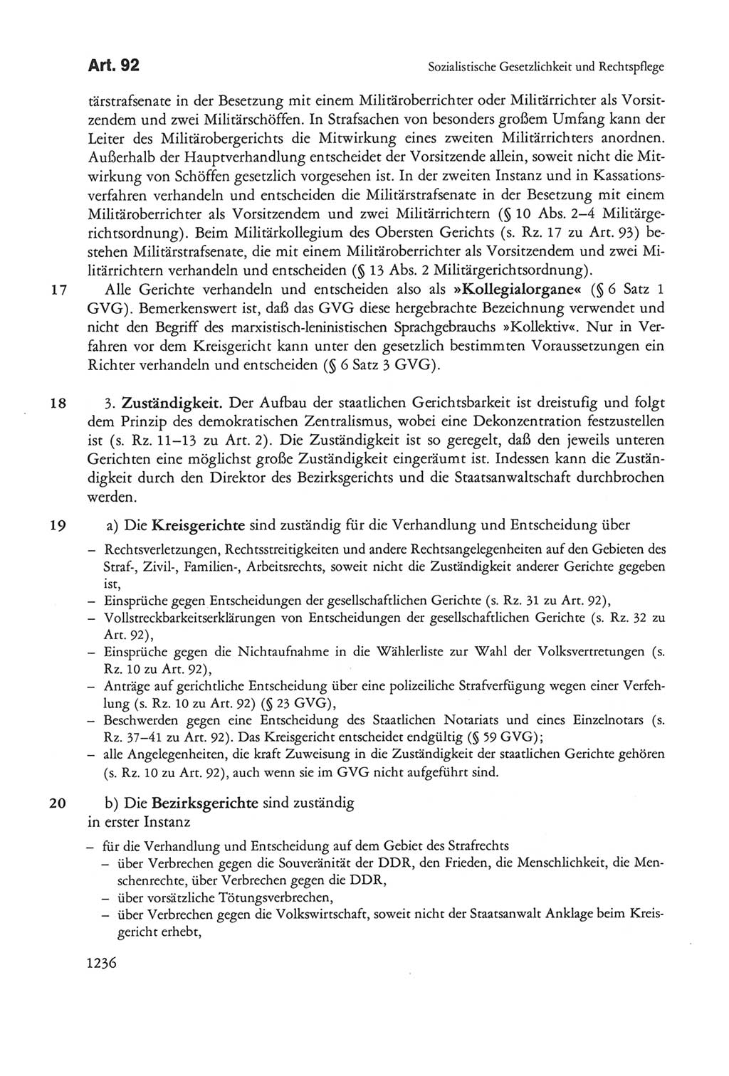 Die sozialistische Verfassung der Deutschen Demokratischen Republik (DDR), Kommentar 1982, Seite 1236 (Soz. Verf. DDR Komm. 1982, S. 1236)