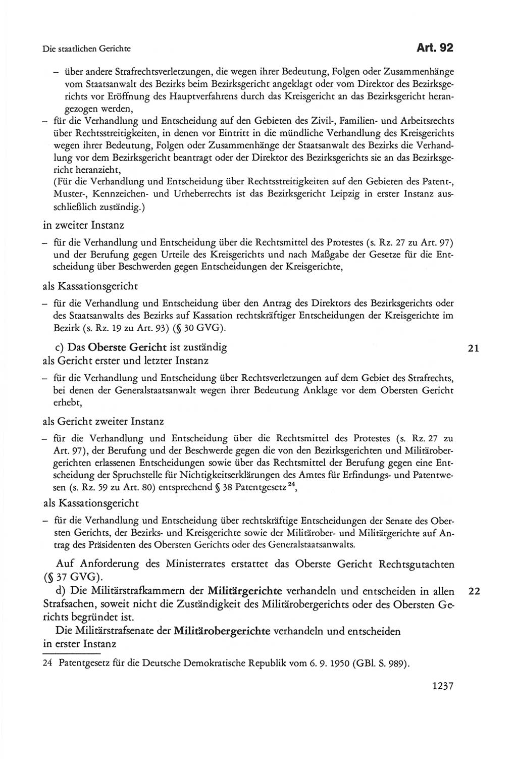 Die sozialistische Verfassung der Deutschen Demokratischen Republik (DDR), Kommentar 1982, Seite 1237 (Soz. Verf. DDR Komm. 1982, S. 1237)