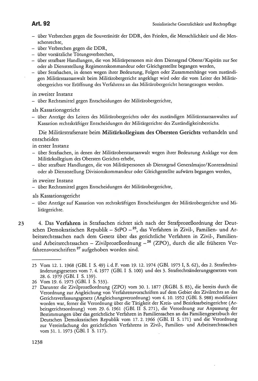 Die sozialistische Verfassung der Deutschen Demokratischen Republik (DDR), Kommentar 1982, Seite 1238 (Soz. Verf. DDR Komm. 1982, S. 1238)