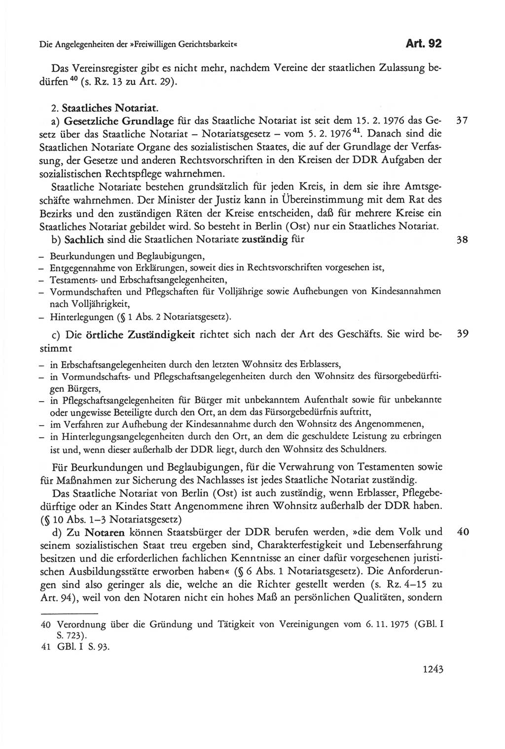 Die sozialistische Verfassung der Deutschen Demokratischen Republik (DDR), Kommentar 1982, Seite 1243 (Soz. Verf. DDR Komm. 1982, S. 1243)