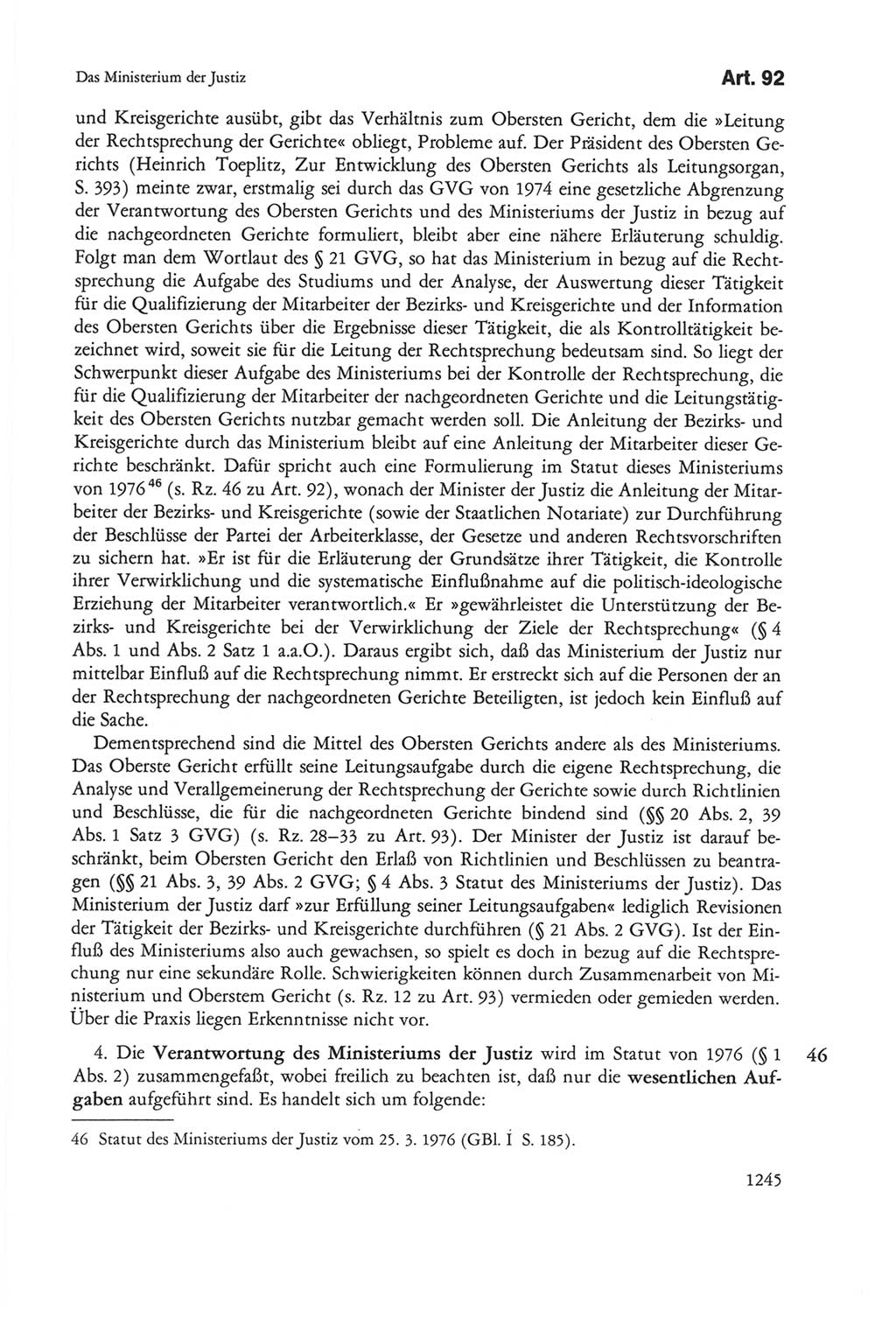Die sozialistische Verfassung der Deutschen Demokratischen Republik (DDR), Kommentar 1982, Seite 1245 (Soz. Verf. DDR Komm. 1982, S. 1245)