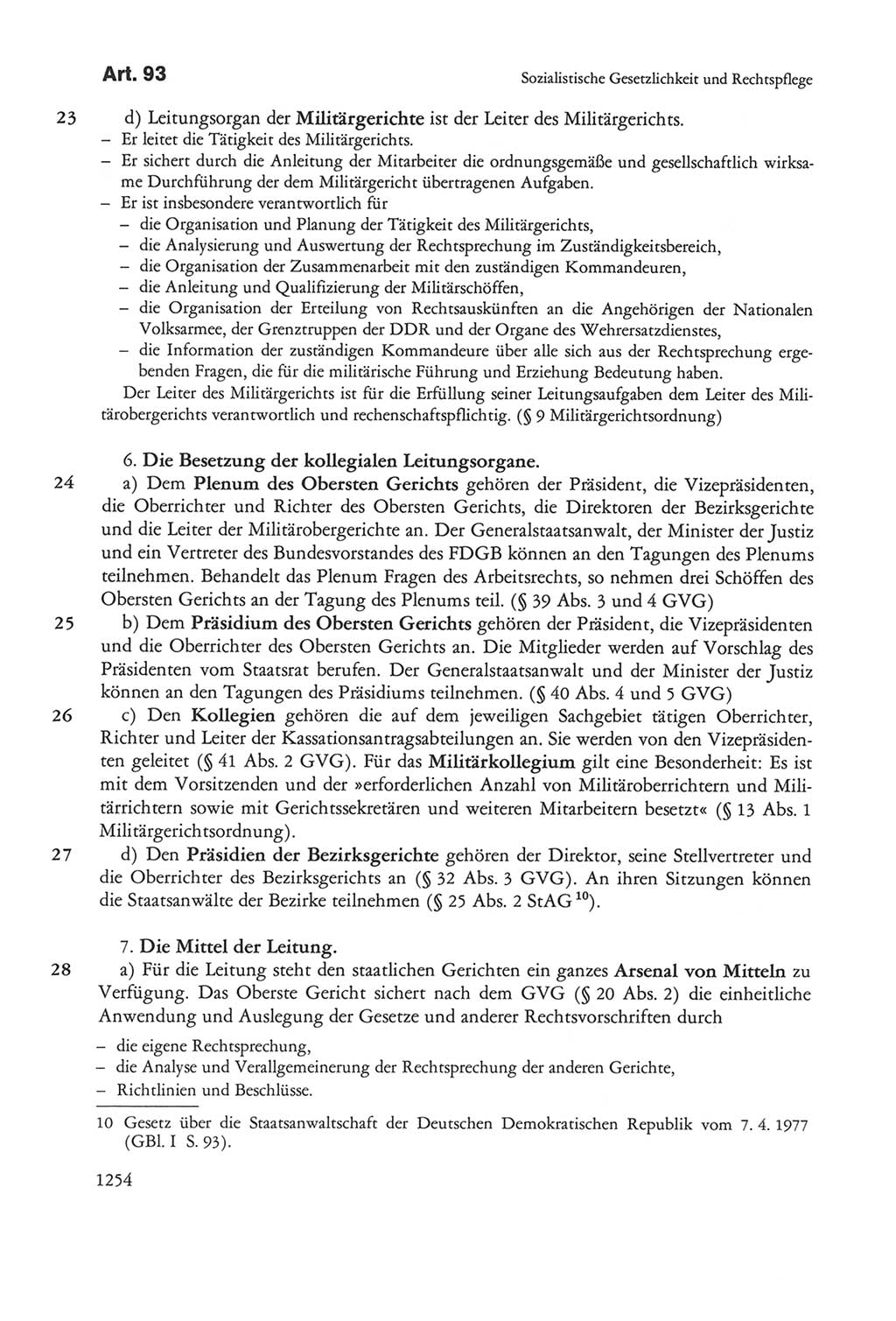 Die sozialistische Verfassung der Deutschen Demokratischen Republik (DDR), Kommentar 1982, Seite 1254 (Soz. Verf. DDR Komm. 1982, S. 1254)