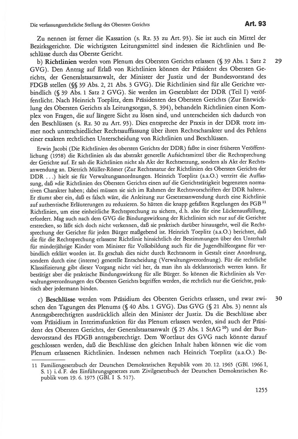 Die sozialistische Verfassung der Deutschen Demokratischen Republik (DDR), Kommentar 1982, Seite 1255 (Soz. Verf. DDR Komm. 1982, S. 1255)
