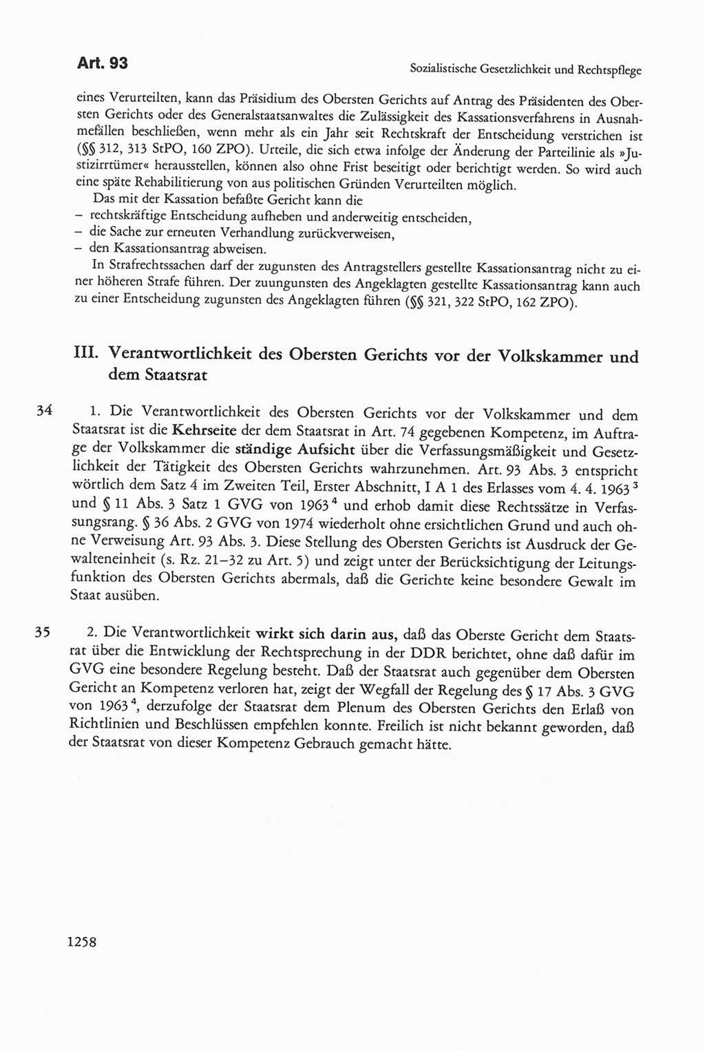Die sozialistische Verfassung der Deutschen Demokratischen Republik (DDR), Kommentar 1982, Seite 1258 (Soz. Verf. DDR Komm. 1982, S. 1258)